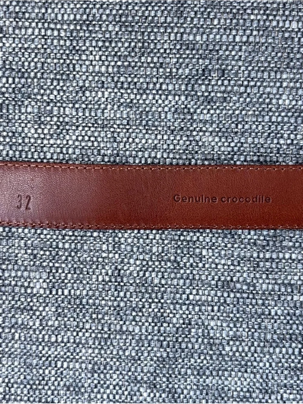 Vintage Polo Ralph Lauren Sterling Silver Genuine Crocodile Belt Size 32 RL 85